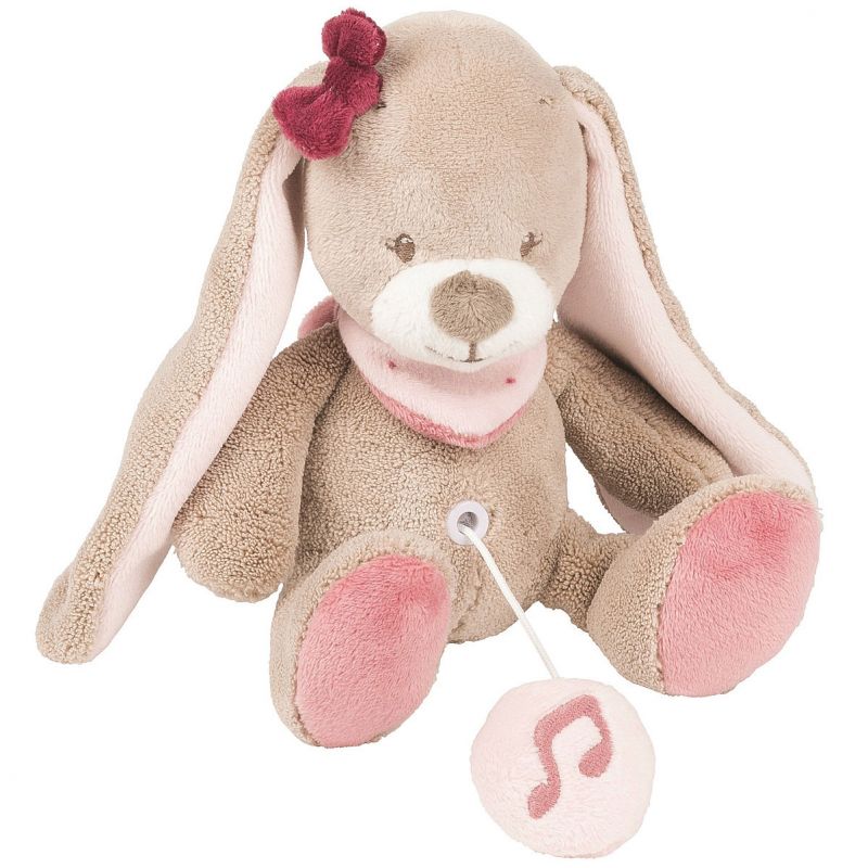 Mini doudou musical à suspendre Nina le lapin (21 cm) Nattou