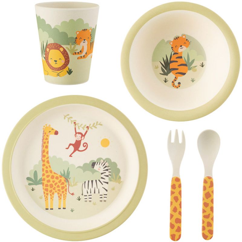 Coffret repas en bambou Savannah Safari (5 pièces) sass & belle