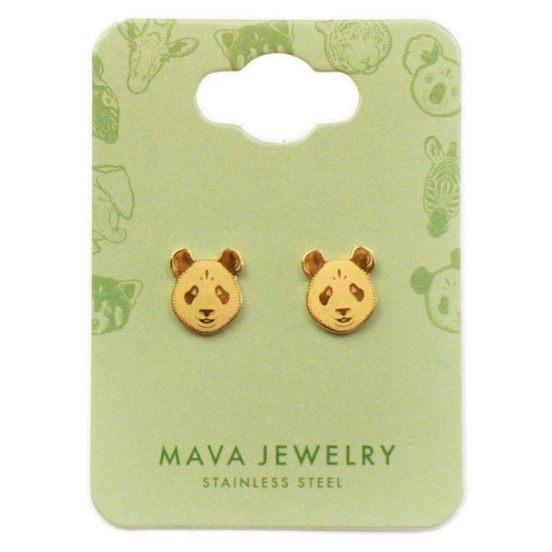 Boucles d'oreilles Panda (Plaqué or 18 carats) Mava Packaging 2