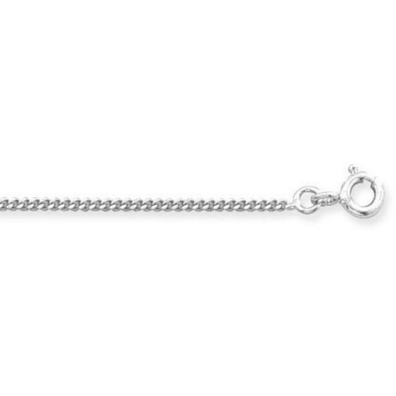 Chaîne gourmette limée 45 cm (or blanc 750°)  Berceau magique bijoux
