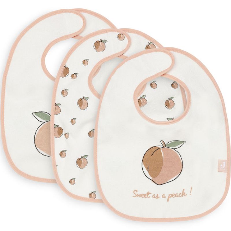 Lot de 3 bavoirs Peach pêche Jollein