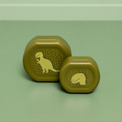 Lot de 2 boîtes à goûter à clip Mr. Dino