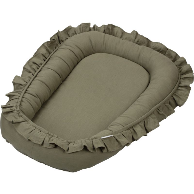Réducteur de lit à volants olive Pure nature Cotton&Sweets