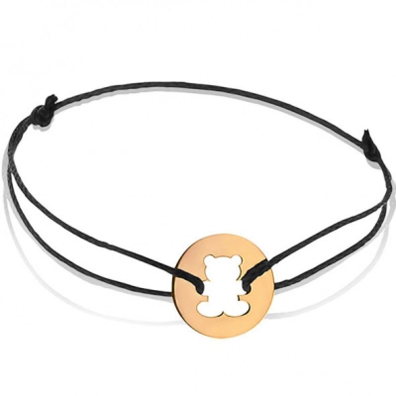 Bracelet cordon enfant Ourson (or rose 750°)  Maison Augis
