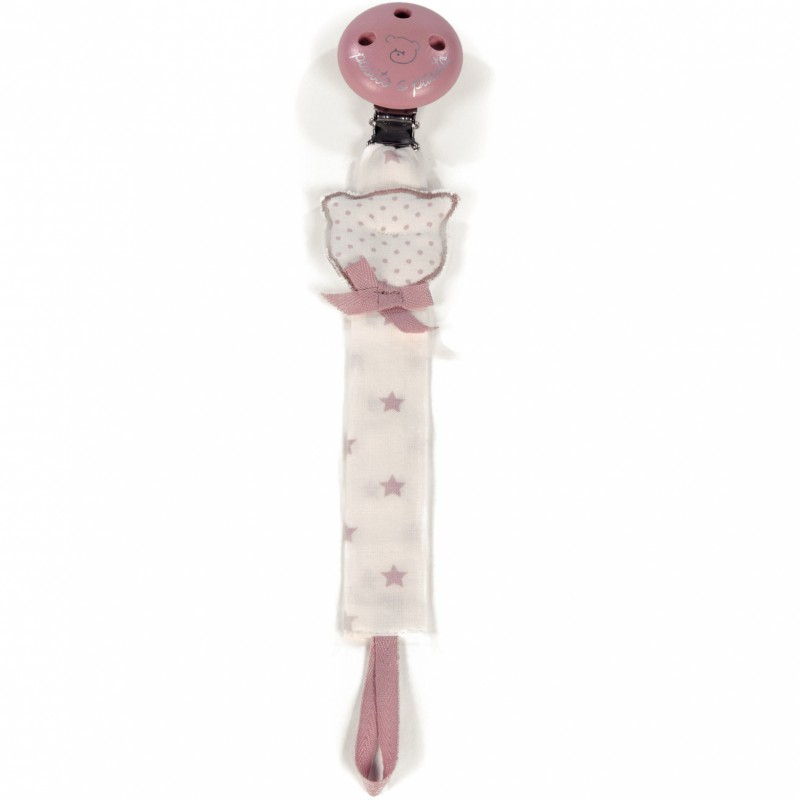 Attache sucette Normandie rose et pois Pasito a pasito