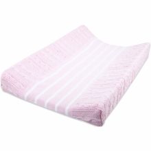 Housse de matelas à langer Cable Feston rose et blanc (45 x 70 cm)  par Baby's Only
