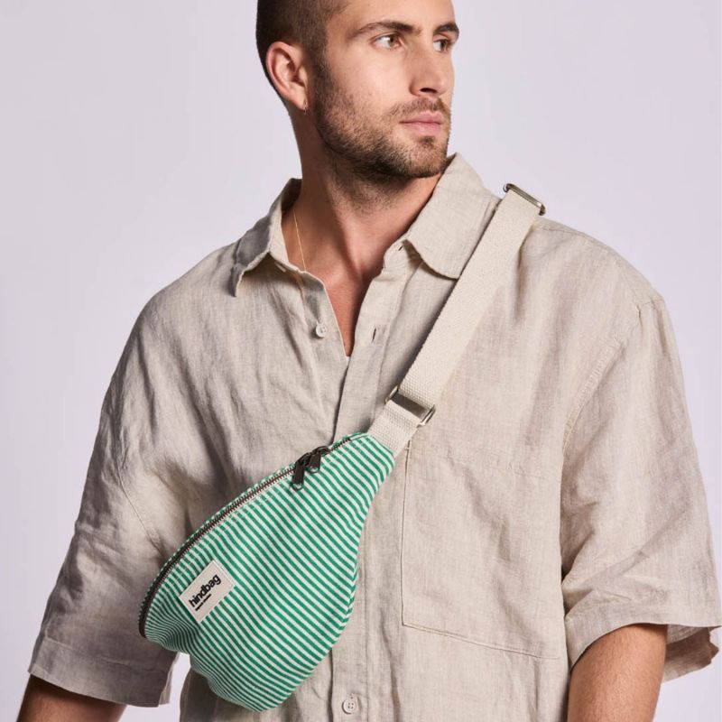 Sac banane Olivia Rayures Fines Vert Hindbag Ambiance 6