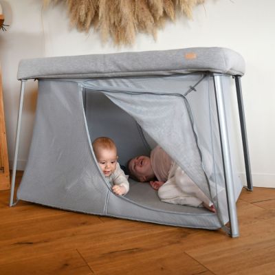 Lit parapluie 3 en 1 Eazy sleep Gris chiné et Galet