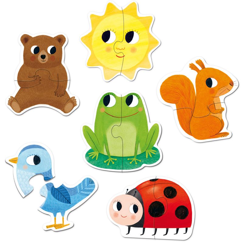 Lot de 6 mini puzzles Form (2 pièces) Goula