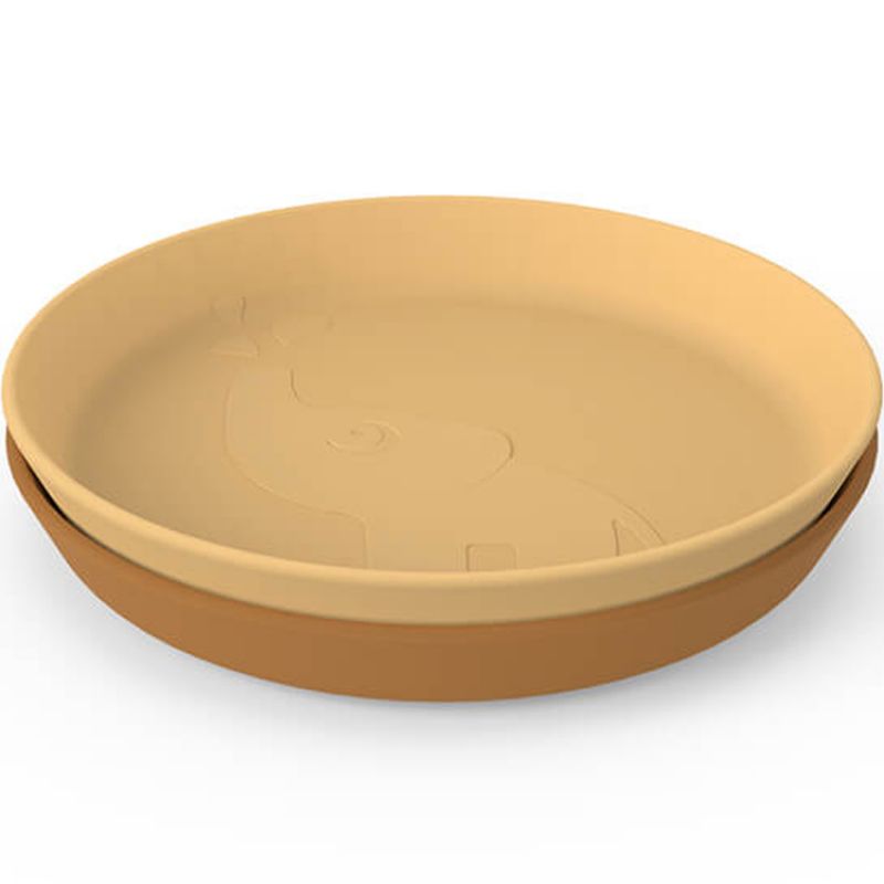 Lot de deux assiettes Kiddish Elphee Moutarde Done by Deer