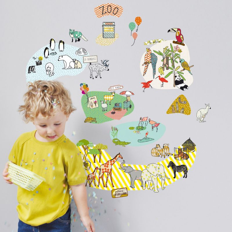 Stickers mural Zoo (70 x 60 cm) Mimi'lou