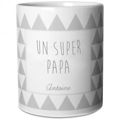 Mug triangles gris (personnalisable) - Les Griottes