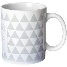 Mug triangles gris (personnalisable)