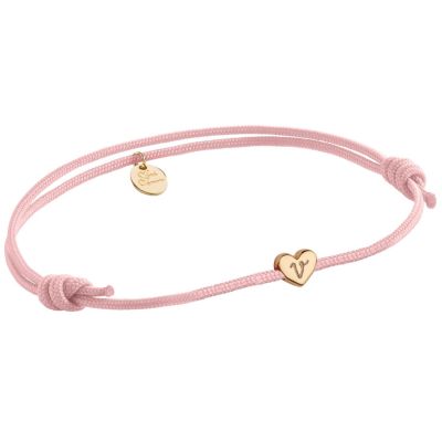Bracelet coeur personnalisable (plaqué or 18 carats)