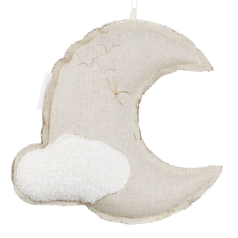 Mobile décoratif Lune Louis en lin naturel Cotton&Sweets