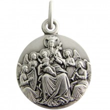 Médaille Vierge aux Anges 18 mm (argent 925°)  par Martineau