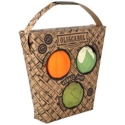 Set de 3 Balles sensorielles, de dentition et jouet de bain Veggie Salad Oli & Carol