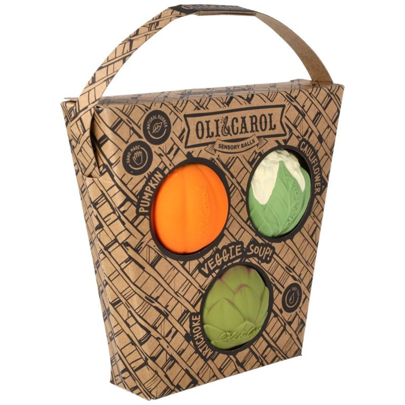Set de 3 Balles sensorielles, de dentition et jouet de bain Veggie Salad Oli & Carol Produit 1