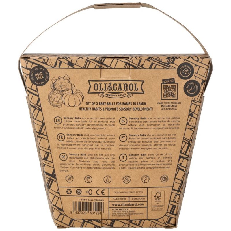 Set de 3 Balles sensorielles, de dentition et jouet de bain Veggie Salad Oli & Carol Produit 11