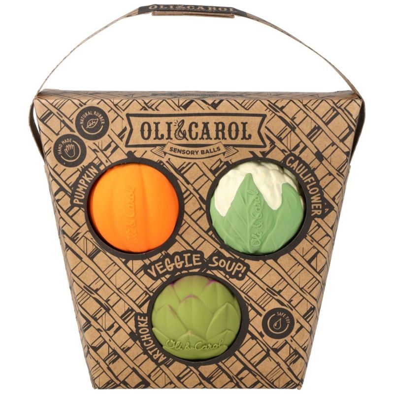 Set de 3 Balles sensorielles, de dentition et jouet de bain Veggie Salad Oli & Carol Produit 2