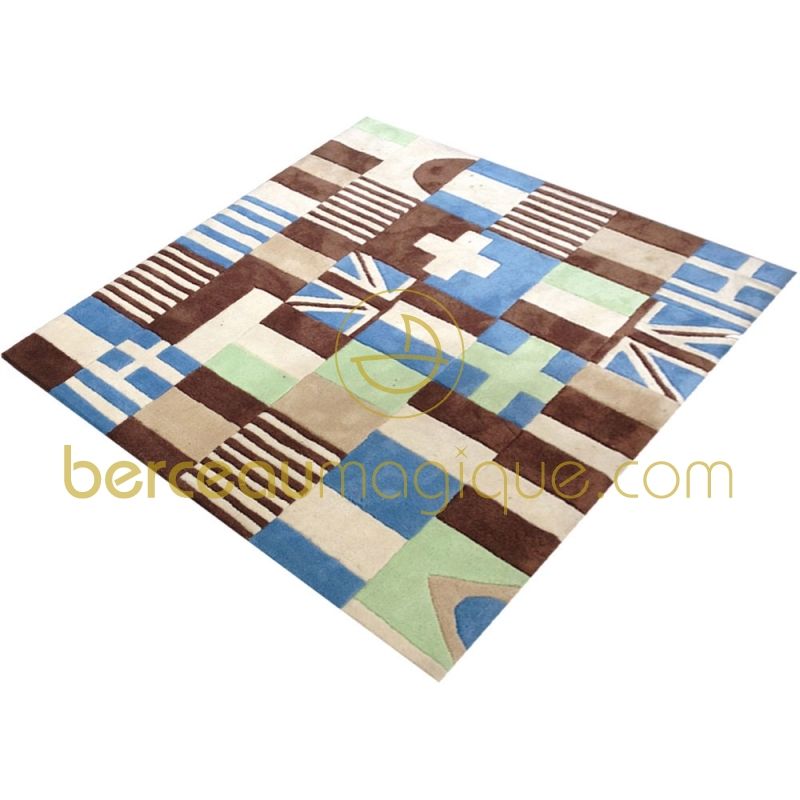 Tapis puzzle drapeaux bleu (120 x 135 cm) AFKliving