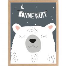 Affiche encadrée ours Bonne nuit (30 x 40 cm)  par Mimi'lou