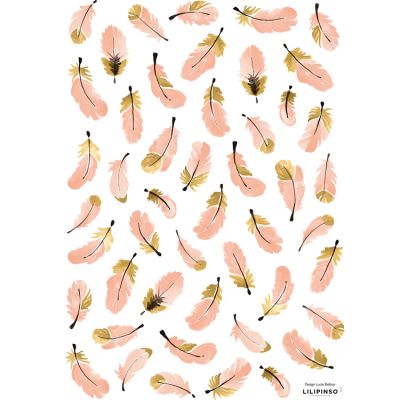 Lilipinso - Planche de stickers A3 Plumes Flamingo