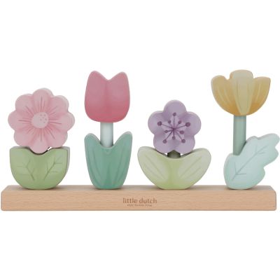 Puzzle fleurs à empiler en bois FSC Fairy Garden  par Little Dutch