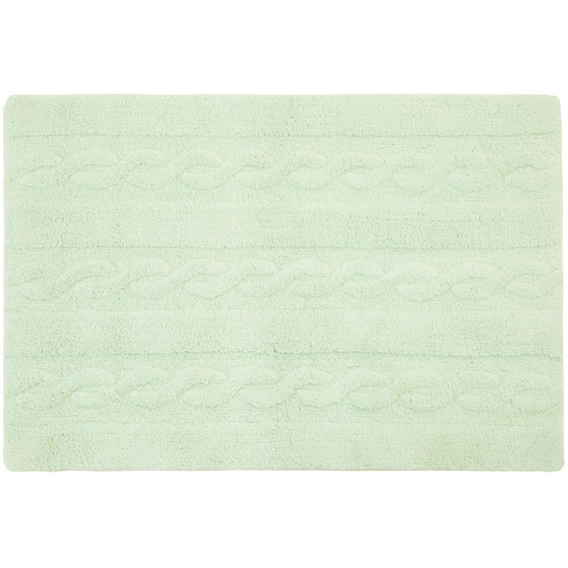 Tapis lavable unis à torsades menthe (80 x 120 cm) Lorena Canals