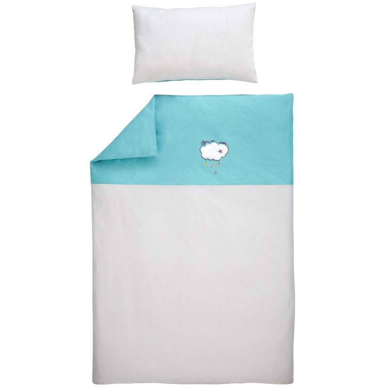 Housse de couette + taie d'oreiller bio Dans les nuages (100 x 140 cm) P'tit Basile