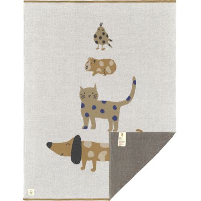 Couverture tricotée en coton bio GOTS Little Mateys (80 x 100 cm)