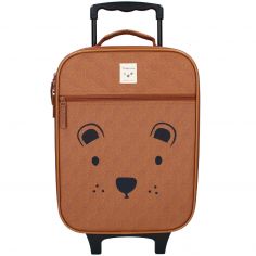 Valise à roulettes enfant Ours cappuccino - Kidzroom