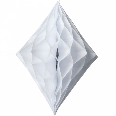 Losange en papier alvéolé blanc
