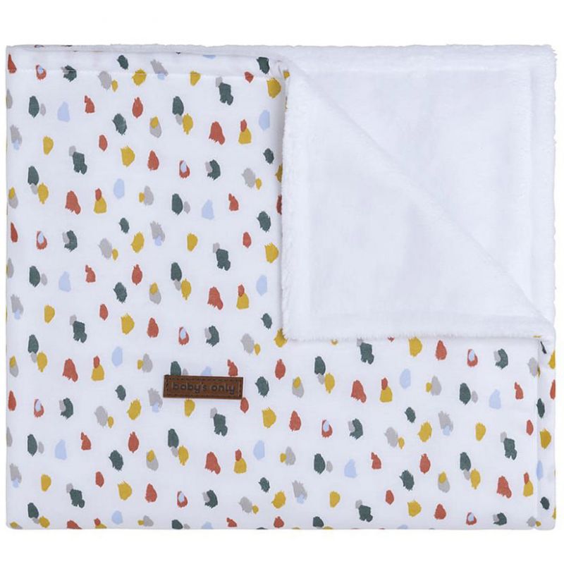 Couverture bébé doublée teddy Leaf  blanche (70 x 95 cm) Baby's Only