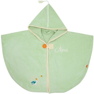 Poncho de bain tortue menthalo personnalisable (0-5 ans)