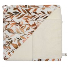 Cape de bain bambou + gant Caramel forest (70 x 70 cm) - BB & Co