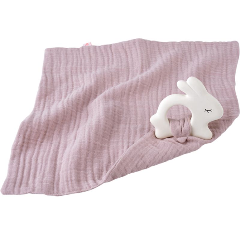 Jouet de dentition avec lange Lapin rose Kikadu