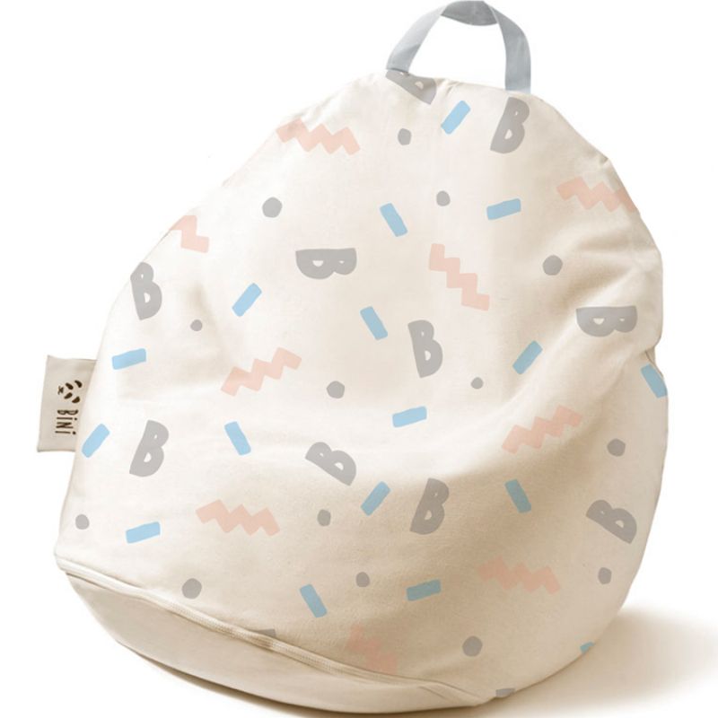 Pouf géant Double B rose et gris (80 x 110 cm) BINI