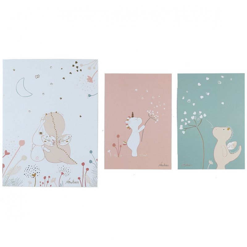 Lot de 3 affiches Lina & Joy (30 x 40 cm et 21 x 30 cm) Noukie's