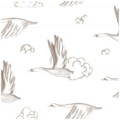Papier peint Oies et nuages sepia (50 cm x 10m)  - Lilipinso