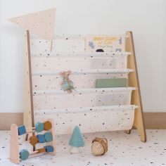 Bibliothèque en tissu recyclé Terrazzo crème