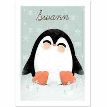 Affiche A4 les Animignons le pingouin (personnalisable)  par Kanzilue