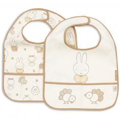 Lot de 2 bavoirs plastifiés Miffy Family Farm - Jollein