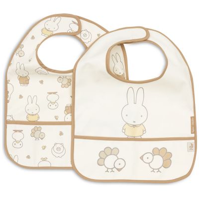 Lot de 2 bavoirs plastifiés Miffy Family Farm Jollein
