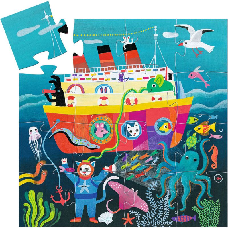 Puzzle silhouettes La Croisière des Amis (16 pièces) Djeco