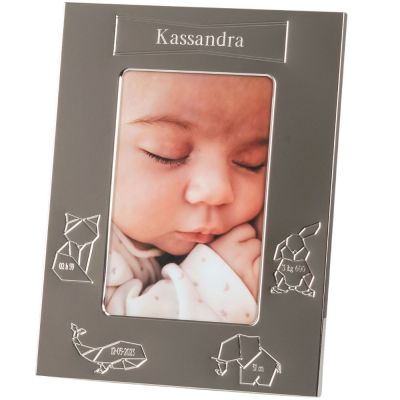 Cadre de naissance métal argenté Kassandra (personnalisable)