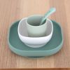 Coffret repas silicone 4 pièces Sage Green Béaba Ambiance 6