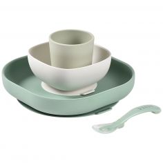 Coffret repas silicone 4 pièces Sage Green - Béaba