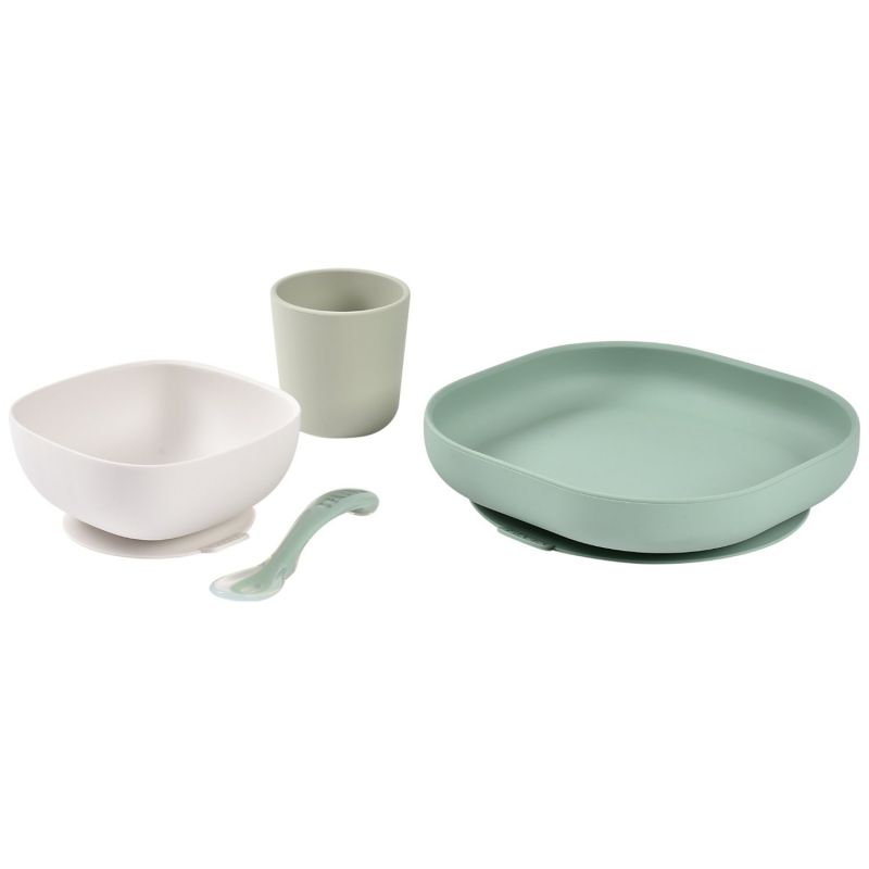 Coffret repas silicone 4 pièces Sage Green Béaba Produit 3
