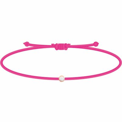 Bracelet diamant Mon Petit Diam's rose fluo (plaqué or rose) My First Diamond
